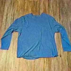 Mens Redhead Brand Co Blue Heather Long Sleeve TShirt w pocket XL